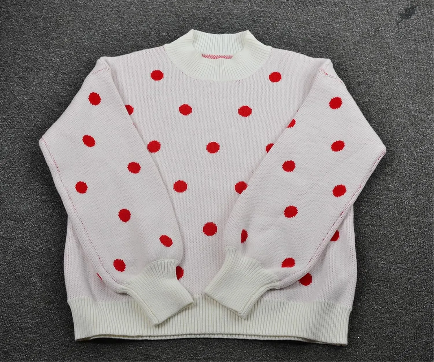 Womens Autumn Winter Sweaters Warm Comfortable Pullovers Casual Fashion Cardigans Ladies Polka Dot Knit Sweater