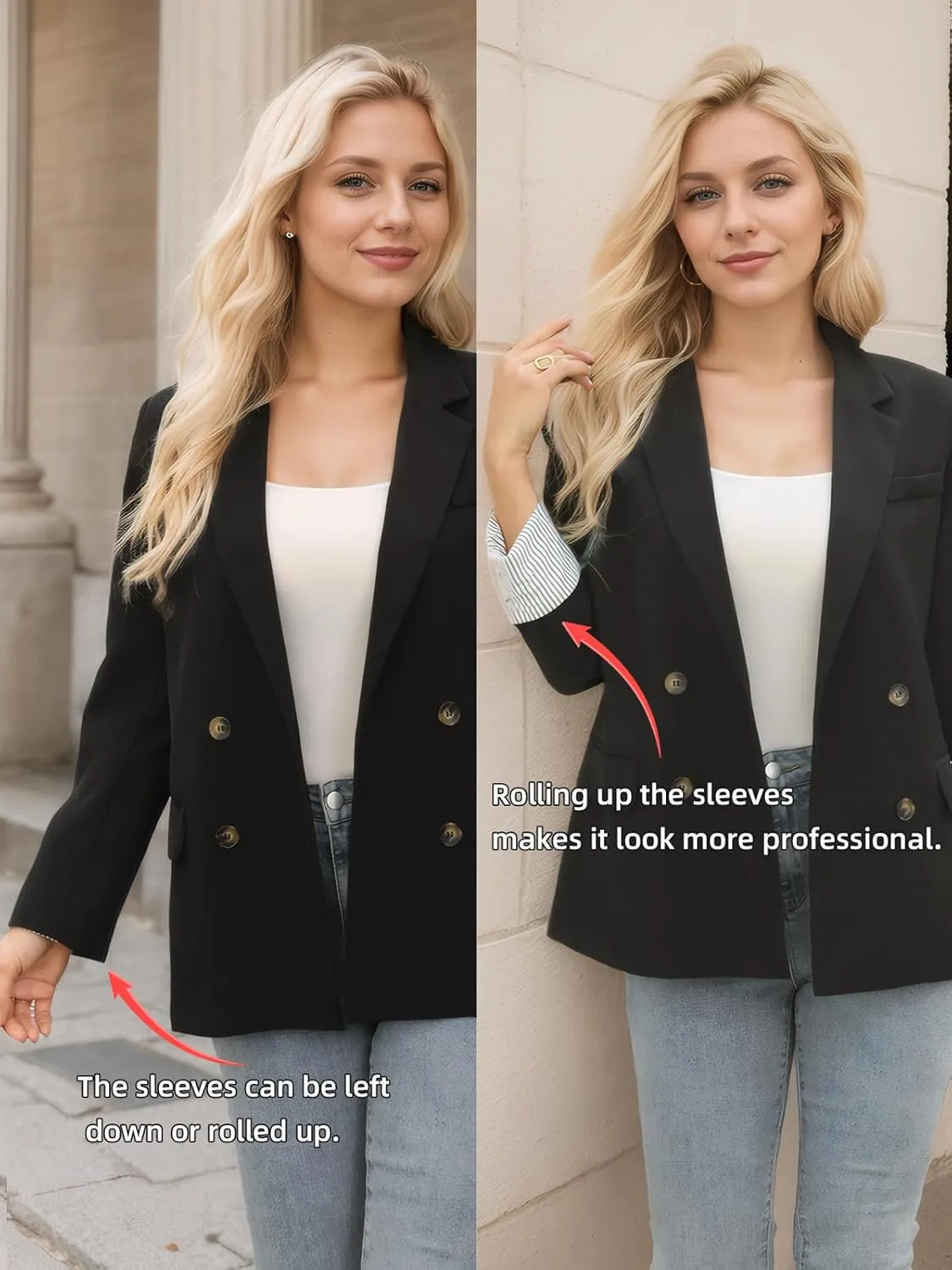Women's Blazers & Suit Jackets Spring Casual Blazer Open Front Long Sleeve with Pockets Business Work Office 2025
