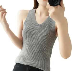 Women's Camisole Seasons Inner Cloth Vest Sleeveless Condole Belt Knit Tops