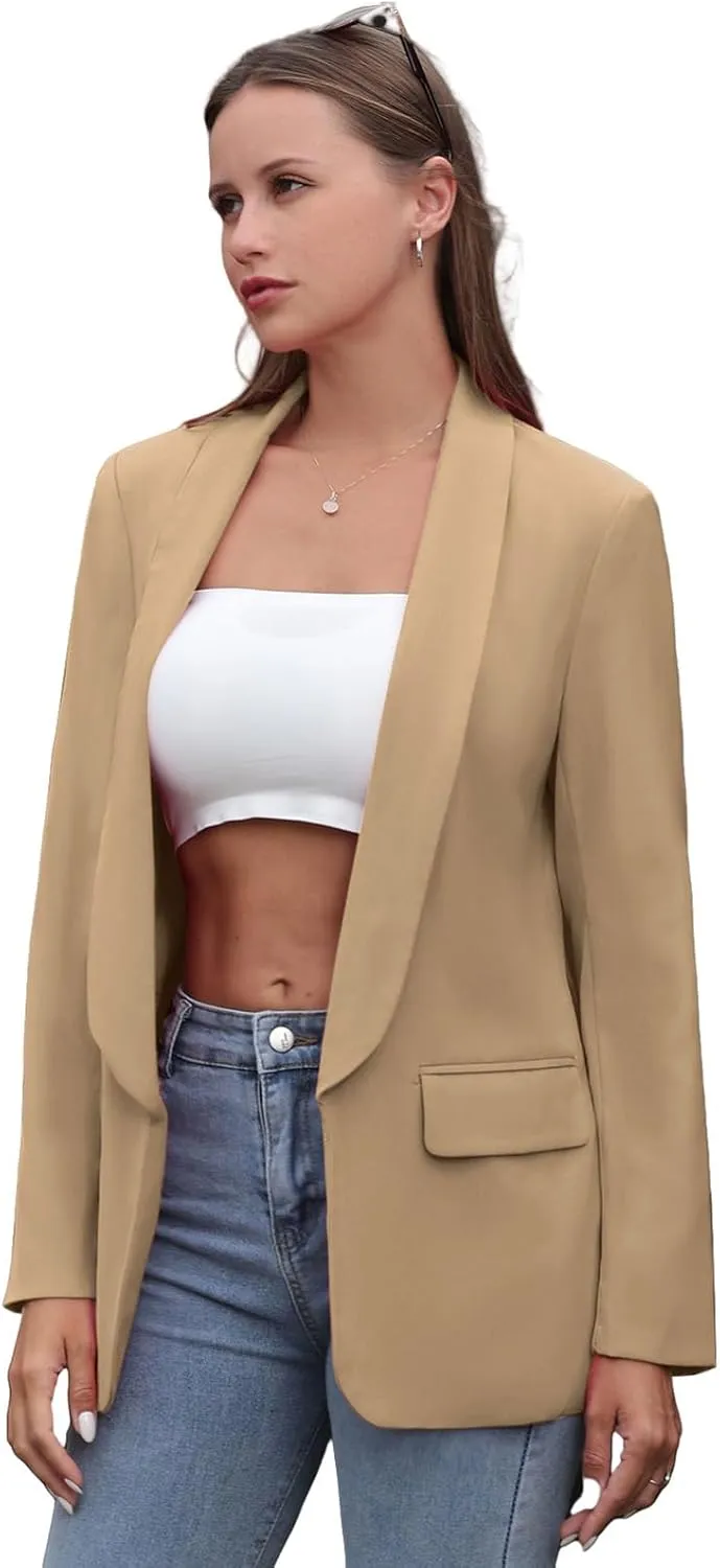 Womens Casual Blazers Open Front Long Sleeve Fashion Suit Jacket Work Office Suit 2025 Spring Fall Trendy