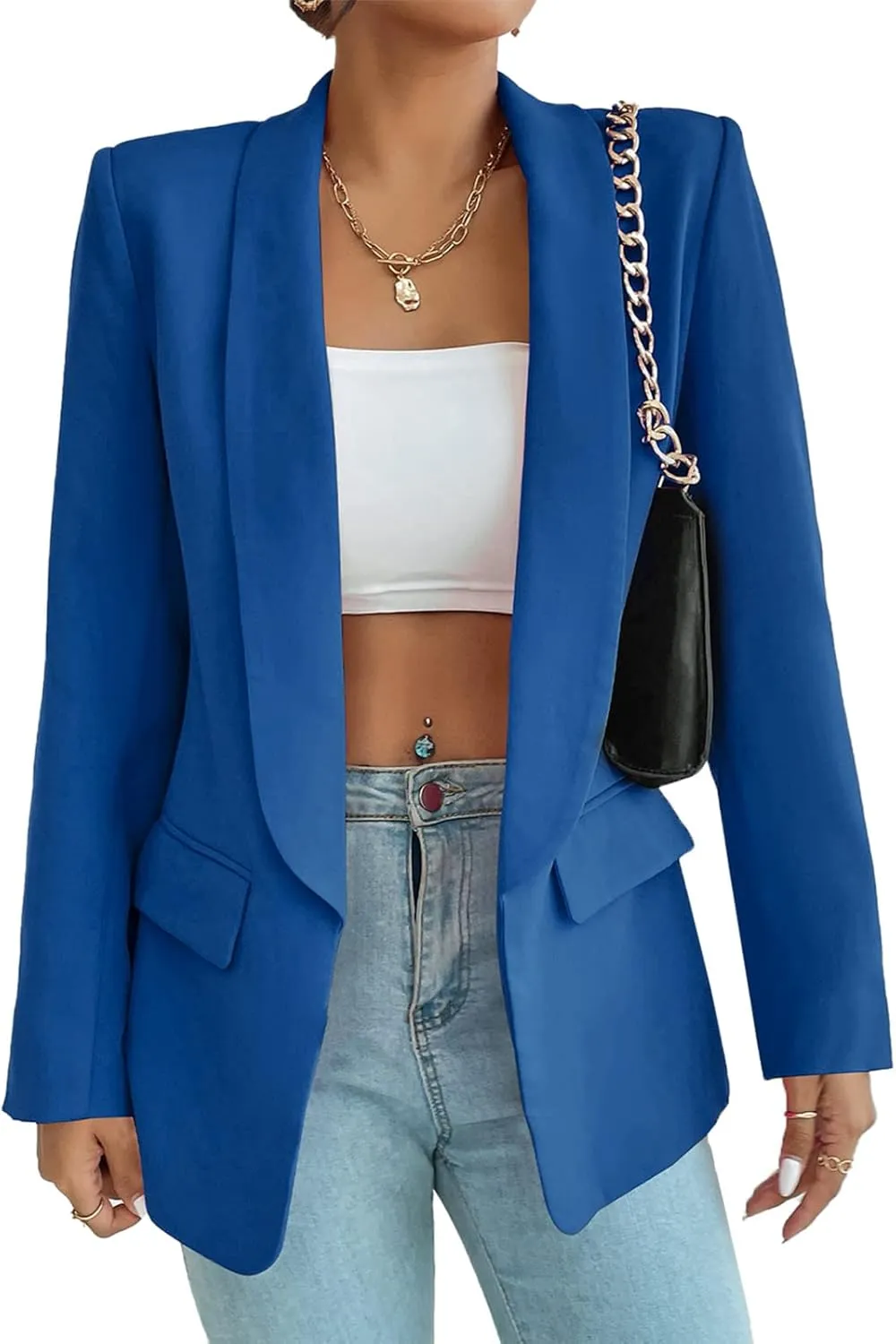 Womens Casual Blazers Open Front Long Sleeve Fashion Suit Jacket Work Office Suit 2025 Spring Fall Trendy