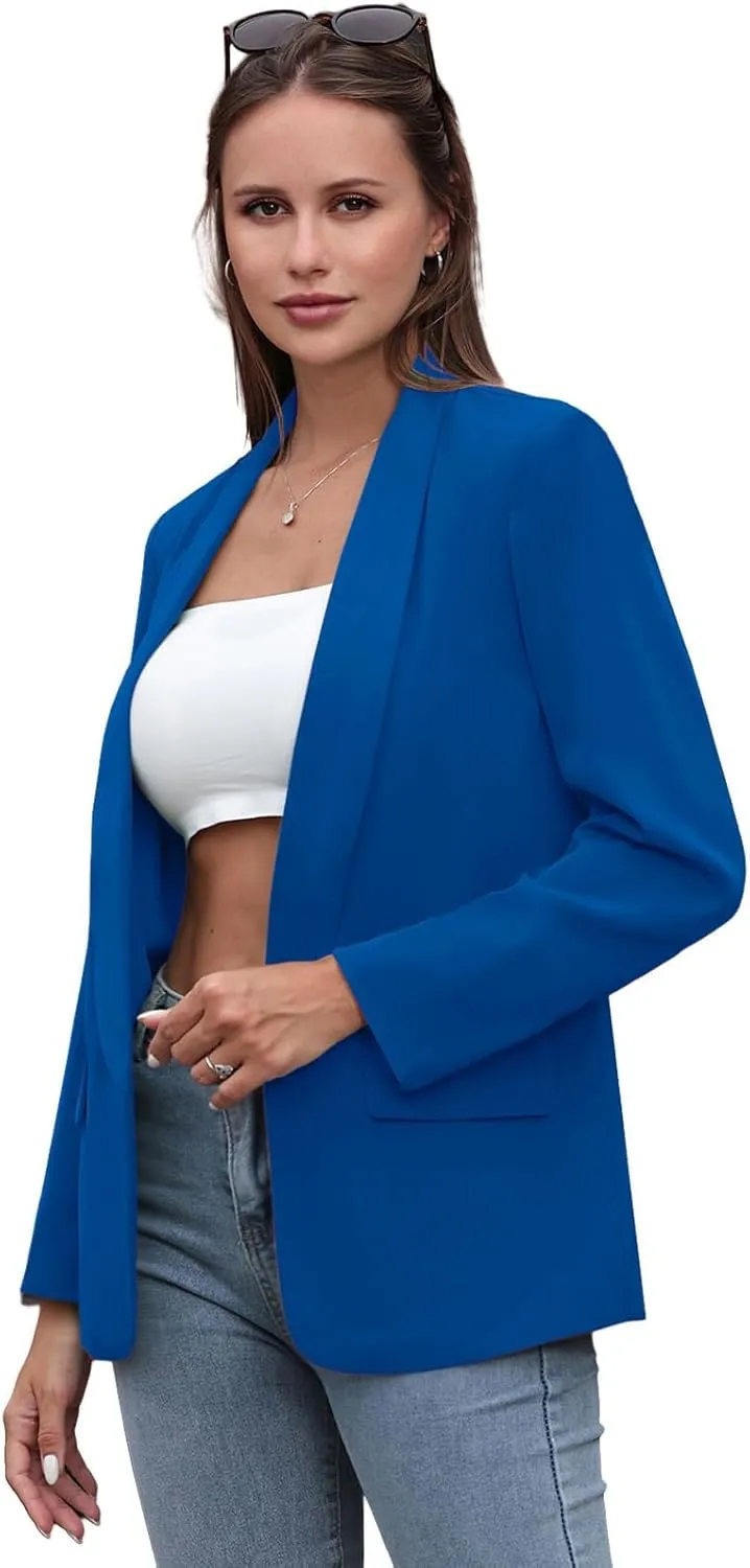 Womens Casual Blazers Open Front Long Sleeve Fashion Suit Jacket Work Office Suit 2025 Spring Fall Trendy