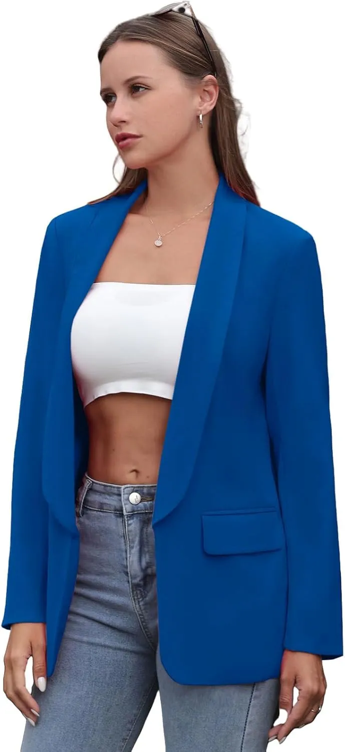Womens Casual Blazers Open Front Long Sleeve Fashion Suit Jacket Work Office Suit 2025 Spring Fall Trendy