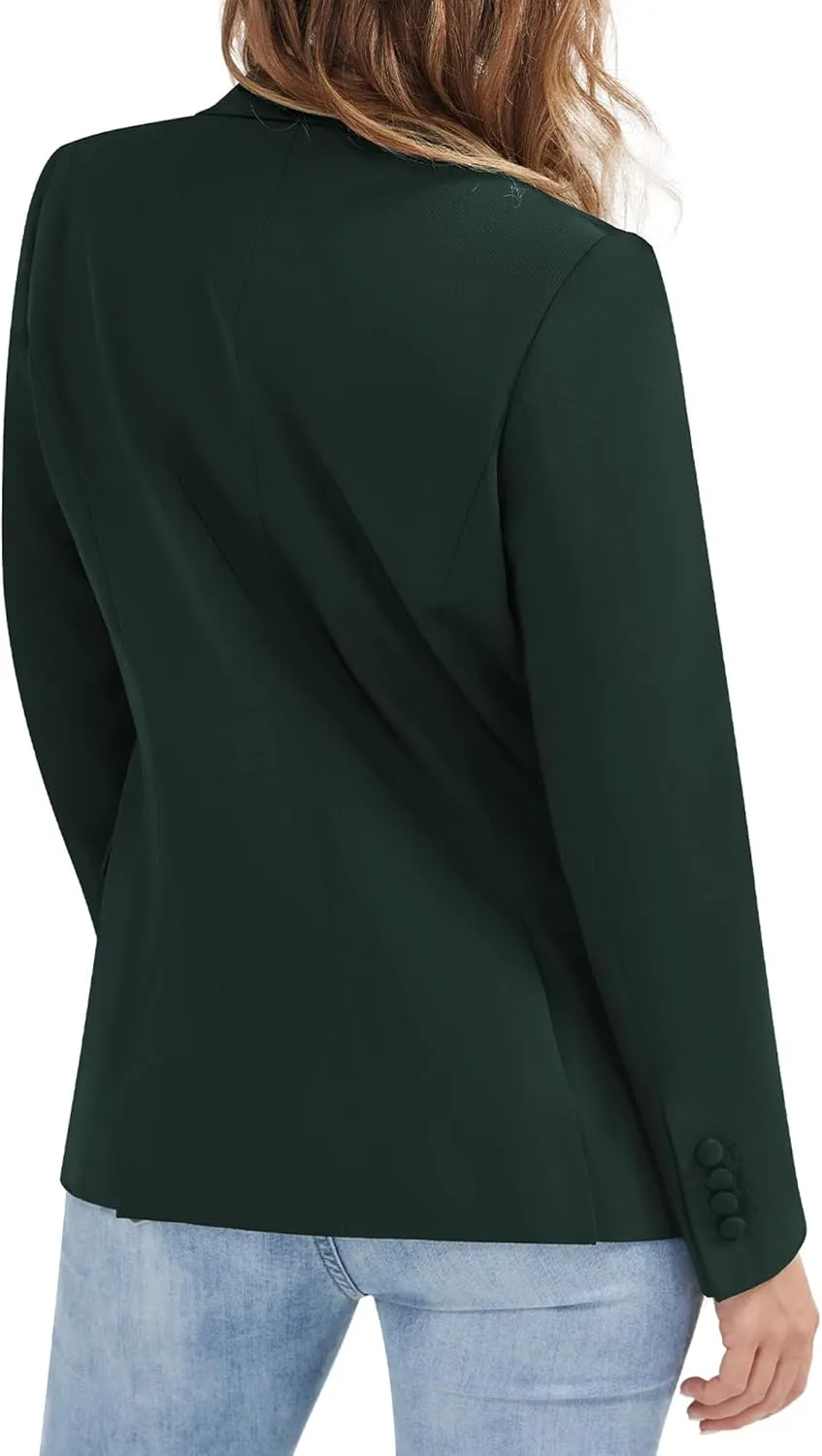 Women's Casual Long Sleeve Blazers Double Breasted Notch Lapel Suit Work Office Open Front Blazers Jacket