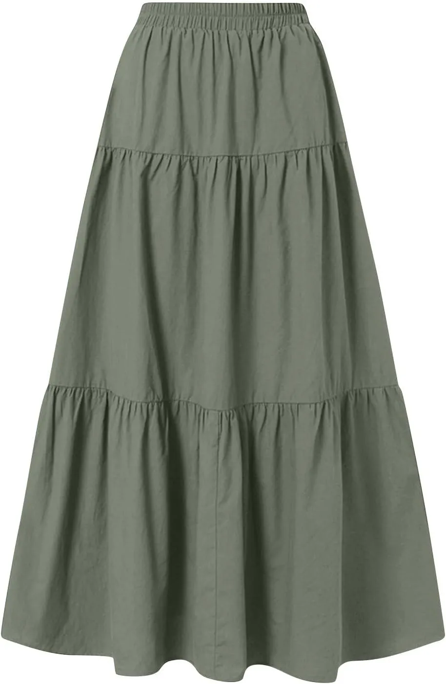 Women's Flowy Flared Ruffle Boho Long Skirt Casual a-line Bow tie Loose Trendy Summer Maxi Skirt for Women Vacation