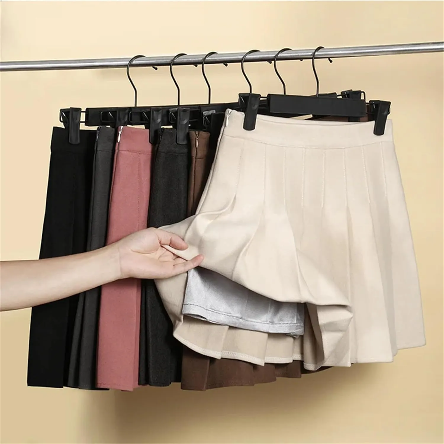 Women's High-Waisted Pleated Mini Skirt  A-Line Skort School Uniform Style Tennis Skirts