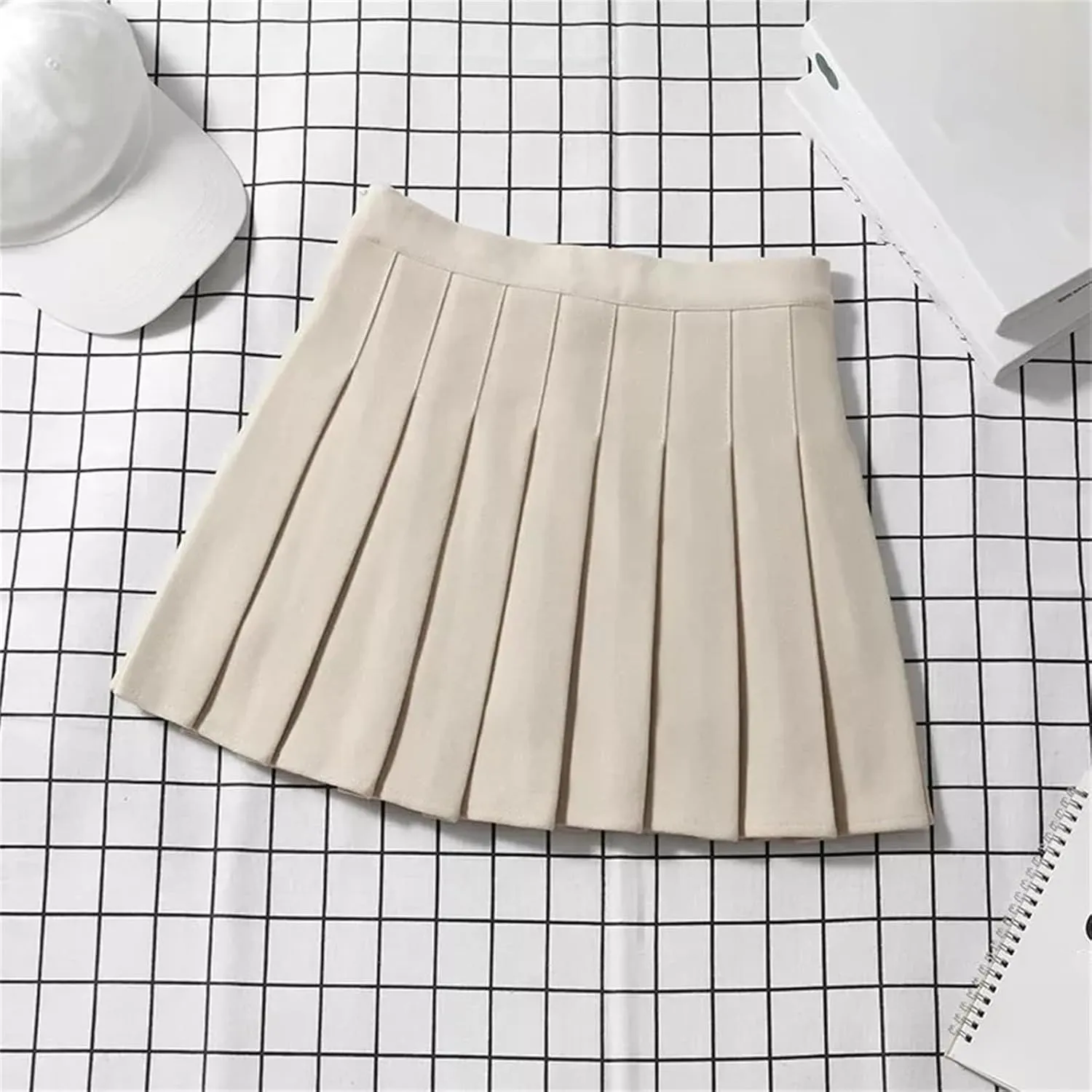 Women's High-Waisted Pleated Mini Skirt  A-Line Skort School Uniform Style Tennis Skirts