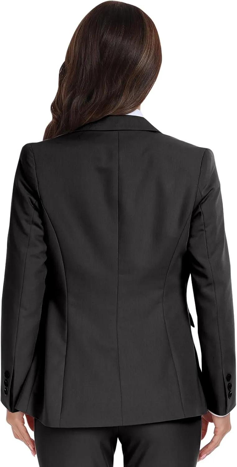 Women's Long Sleeve Blazers Open Front One Button Notch Lapel Business Office Jacket Coats Casual Outfits for Work