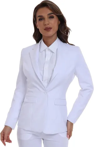 Women's Long Sleeve Blazers Open Front One Button Notch Lapel Business Office Jacket Coats Casual Outfits for Work