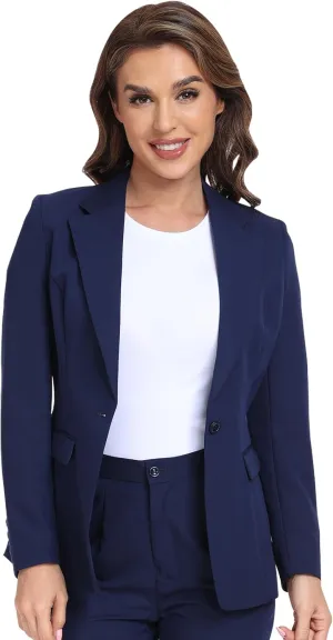 Women's Long Sleeve Blazers Open Front One Button Notch Lapel Business Office Jacket Coats Casual Outfits for Work
