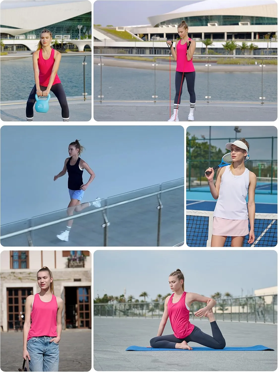 Women's Racerback Workout Tank Tops Breathable Lightweight for Running Yoga Tennis Gym & Summer Casual Wear