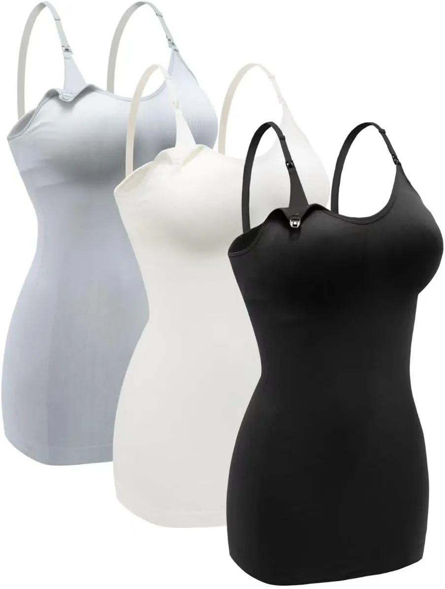 Womens Seamless Nursing Tank Tops for Women Breastfeeding Maternity Cami Bra