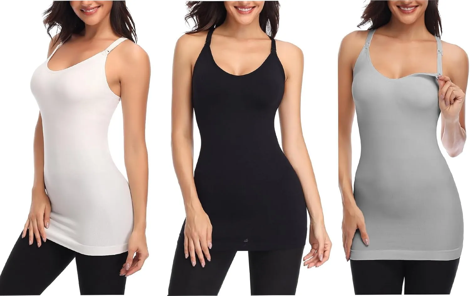 Womens Seamless Nursing Tank Tops for Women Breastfeeding Maternity Cami Bra