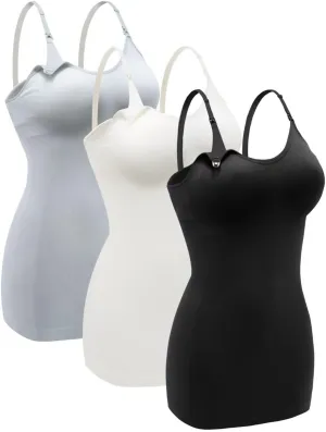 Womens Seamless Nursing Tank Tops for Women Breastfeeding Maternity Cami Bra