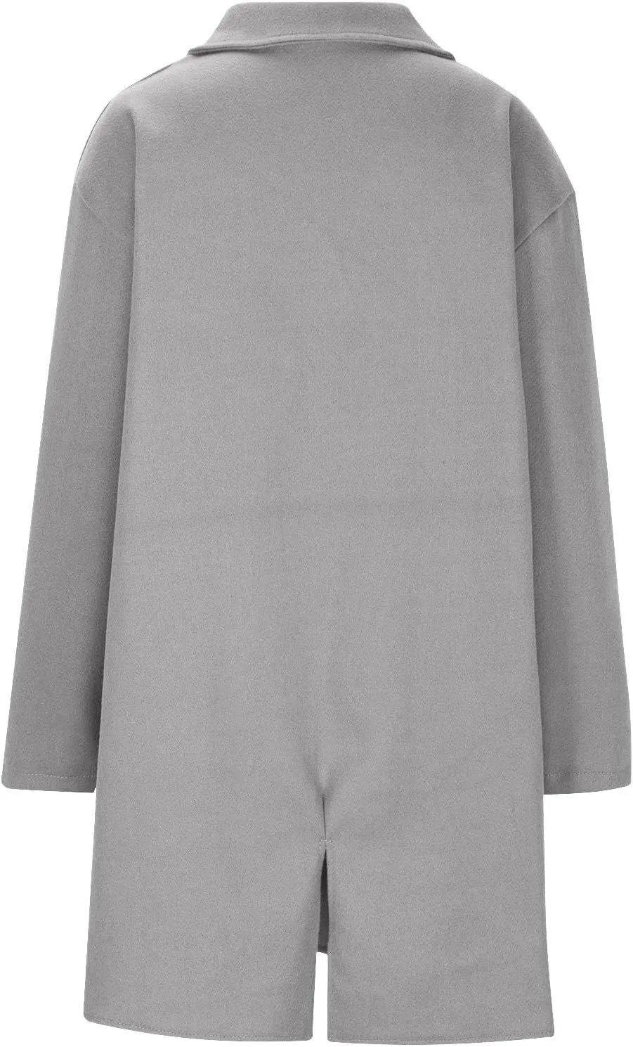 Wool Trench Coat Women Double Breasted Mid Long Coats Jacket Notch Collar Loose Fit Jackets Winter Peacoat with Pocket