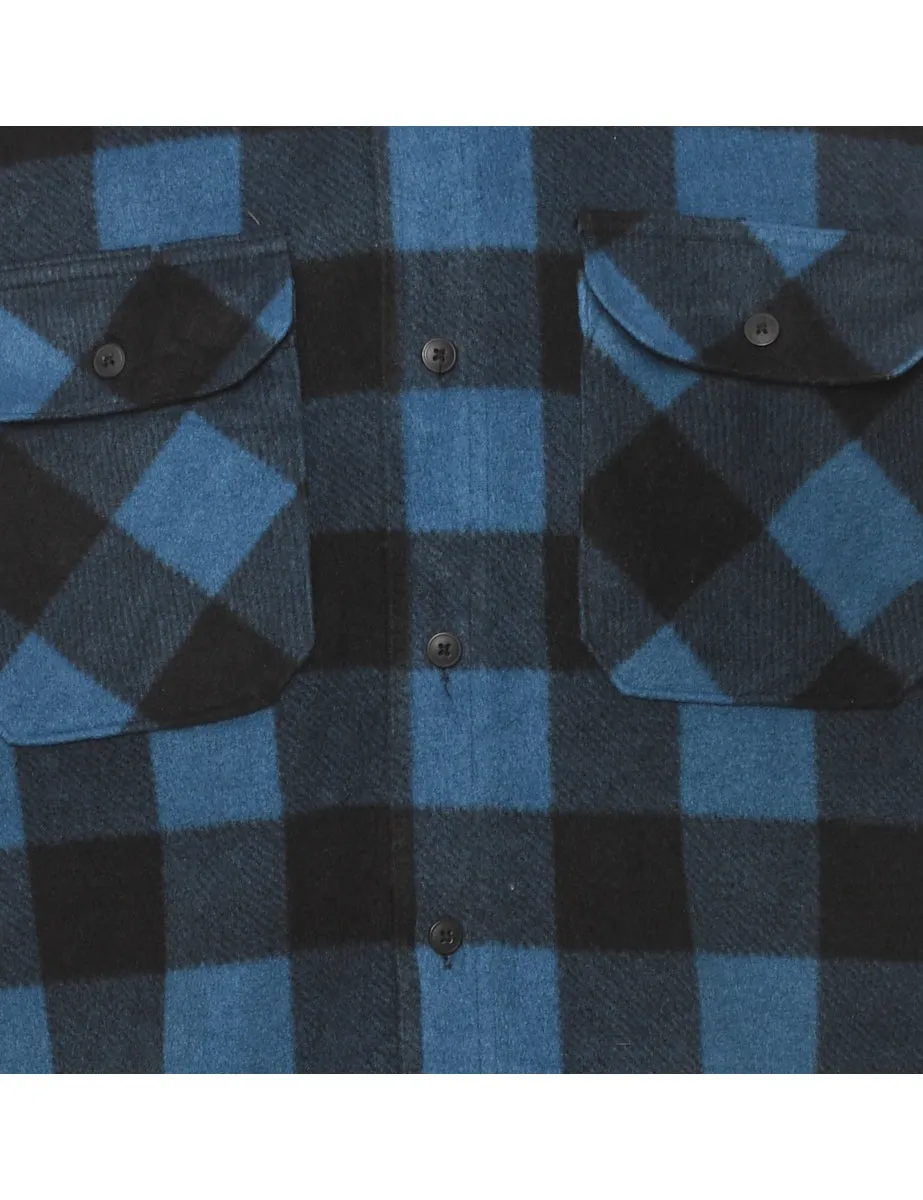 Wrangler Blue & Black Classic Checked Shirt - L