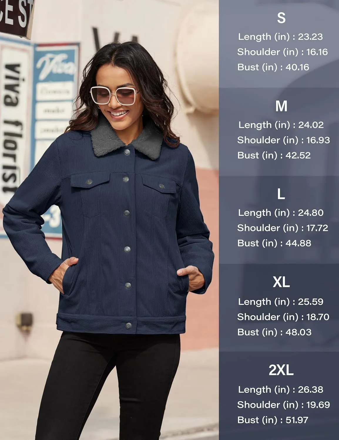 YUCOLEN Corduroy Sherpa Jacket Women - Trendy Western Fleece Lined Coats Winter Warm Button Down Casual Cute Shackets 2025
