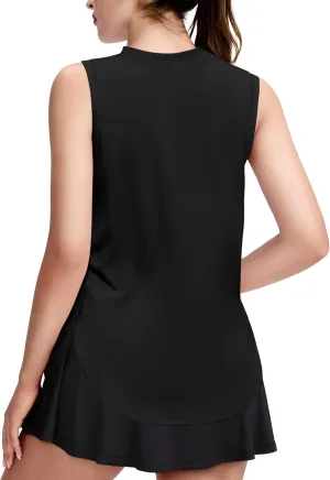 Zaclotre Girls Athletic Tank Tops High-Low Hem Loose Fit Summer Top Kids Sleeveless Sport Shirts 5-14 Years