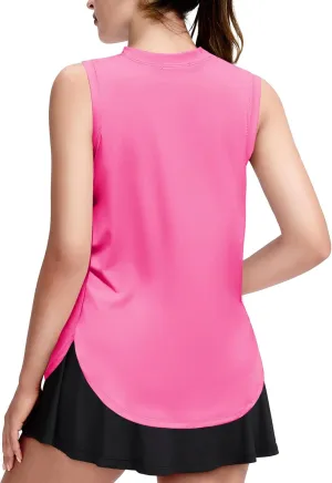 Zaclotre Girls Athletic Tank Tops High-Low Hem Loose Fit Summer Top Kids Sleeveless Sport Shirts 5-14 Years