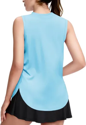 Zaclotre Girls Athletic Tank Tops High-Low Hem Loose Fit Summer Top Kids Sleeveless Sport Shirts 5-14 Years