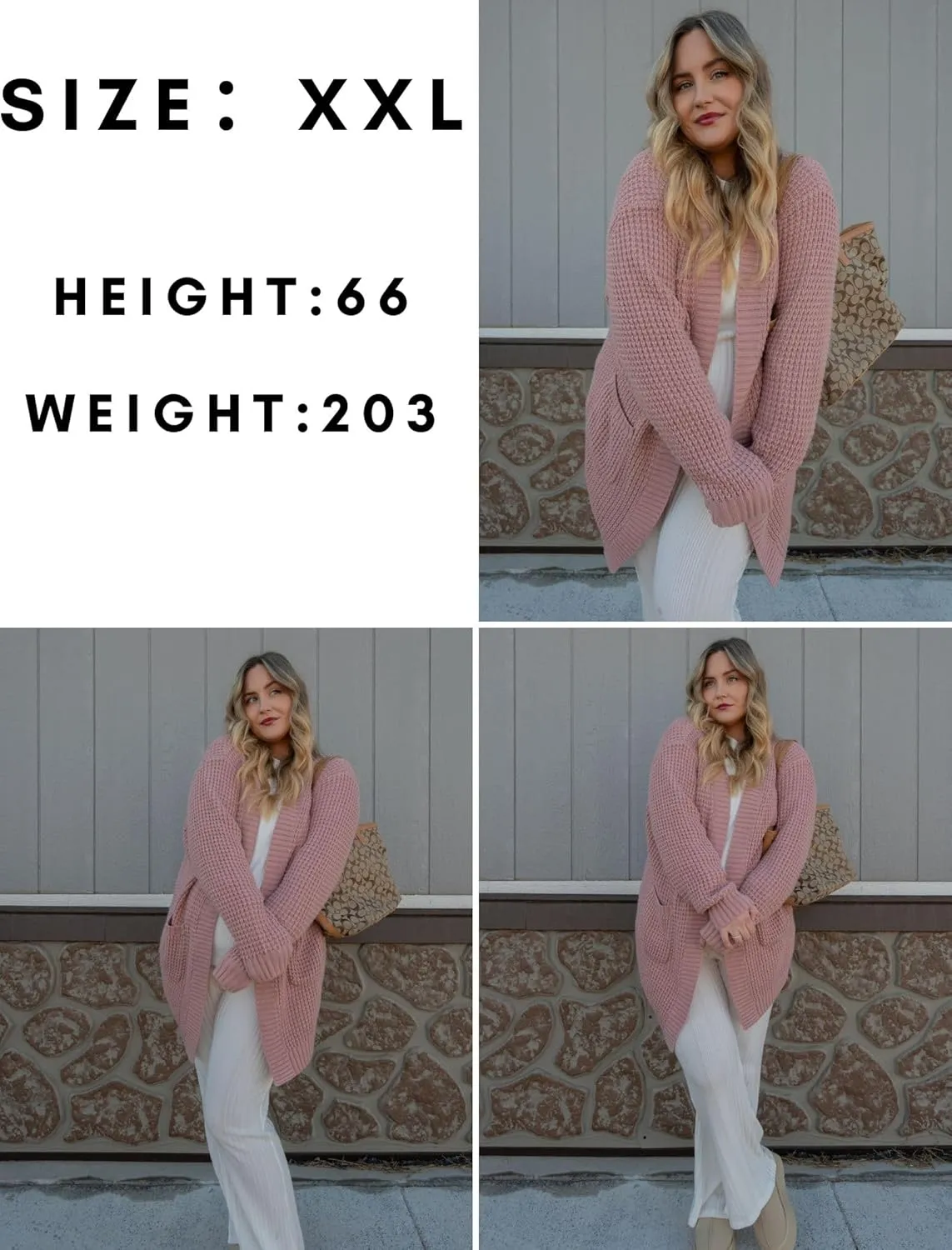 Zeagoo Women's 2025 Fall Open Front Cardigan Long Batwing Sleeve Chunky Knit Sweater Loose Outerwear Coats with Pockets